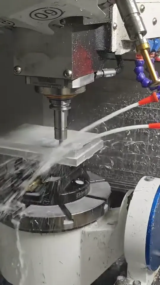 Coolant-assisted CNC milling of an aluminum component